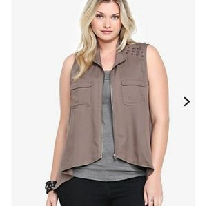 TORRID studded military vest size 3